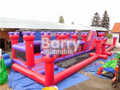 Outdoor sports equipment pricess 2 part castle obstacle course price BY-OC-055